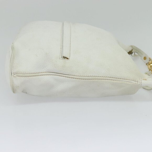 CELINE Shoulder Bag Leather White Auth fm4520 - Picture 5 of 14